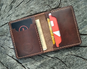 Father's Day Leather card holder mens wallet mens gift womans wallet minimalist wallet card case small wallet bifold wallet gift for men
