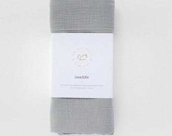 Bio Double Gauze Musselin Große Baby Swaddle Wrap | Stillhülle | Weiche Baby-Baumwolldecke | Baby Shower Geschenk | Baby Fotodecke