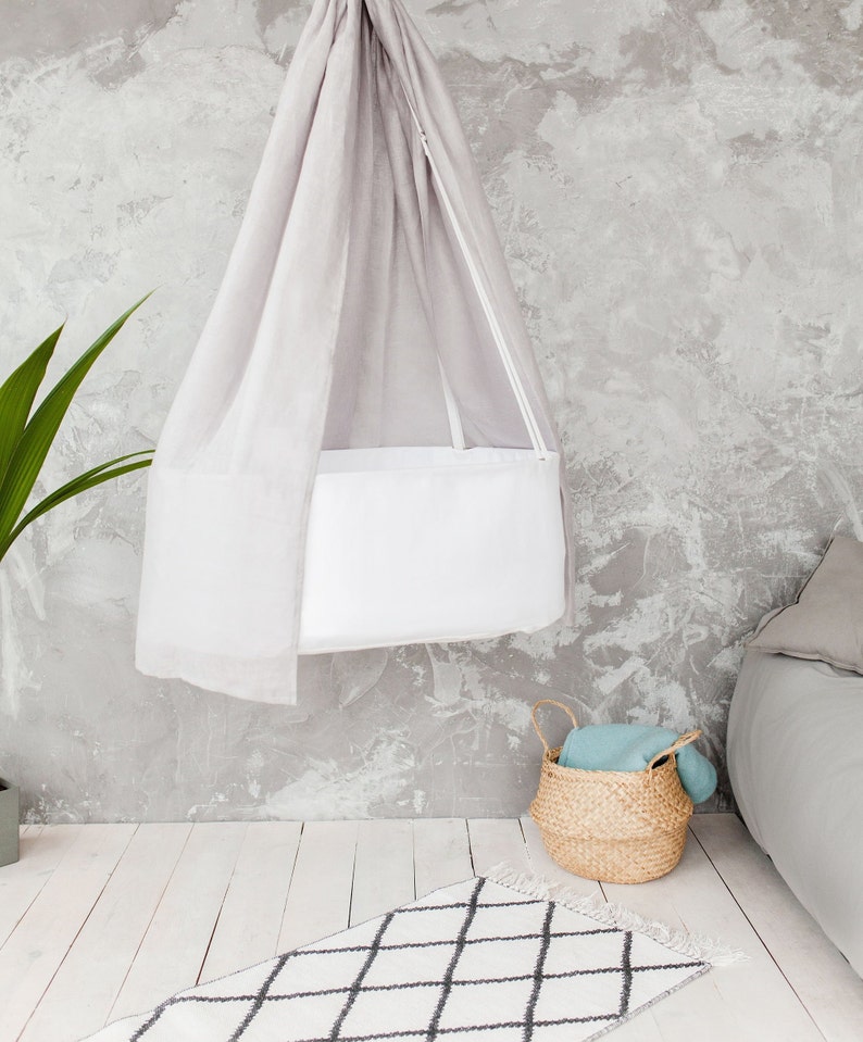 Beautiful Linen Canopy Veil For Swingy Nest Hanging Cradle Etsy