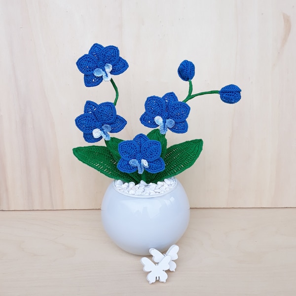 Gehaakte ORCHIDEE / Gehaakte bloemen / Indoor bloemen / Cadeau voor haar / Kunstbloemen / Home decor PREORDER
