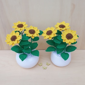 Crochet SUNFLOWERS / Sunflowers / Crochet flowers / Indoor flowers / Gift for her / Home decor / Flowers / PREORDER