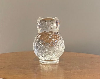 Old and rare glass owl The Franklin Mint 1988 7 cm