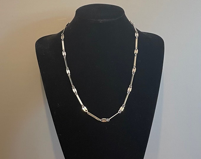 Antique and rare 800 silver baton chain with crab hallmark
