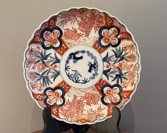 Old and rare Japanese soup plate in Imari porcelain 19th century