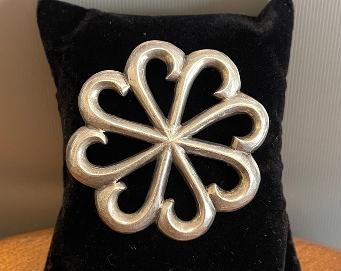 Antique and rare silver Basque brooch