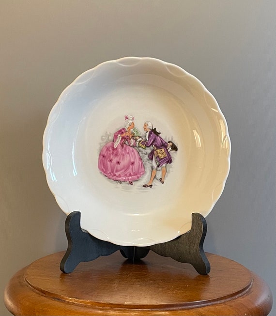 Antiguos y raros 4 platos hondos o soperos en porcelana con decoracion romantica o galante Porcelana francesa creada por Raffin Meyzieu Etsy Espana