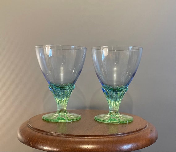 Glass Israel and Ice 2 Model - or Bahia 14.5 Etsy Cm and Blue Cream Bowls Green Glasses in Italian Old Bormioli Brand Rocco Rare