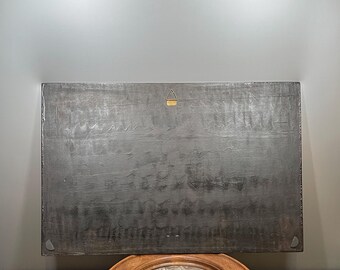 ベトナムの珍しい漆塗りの螺鈿細工を施した木製パネル。水田で働く村人