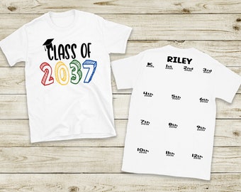 Class of 2037 HandPrint Shirt Personalized - Back To School Shirt - ANY Year!