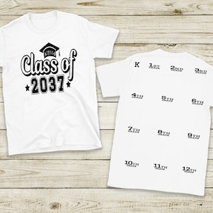 Class of 2037 HandPrint Shirt Personalized - Back To School Shirt - ANY Year!