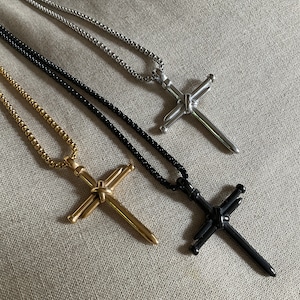 Nail Crucifix Necklace for Religious Men
