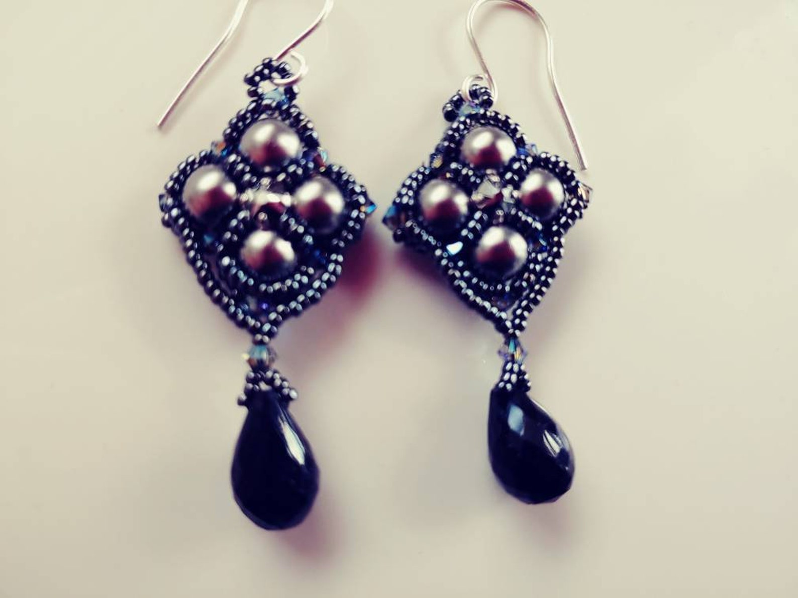 •PENDULUM• dendritic opal + black spinel + gold dangle earrings