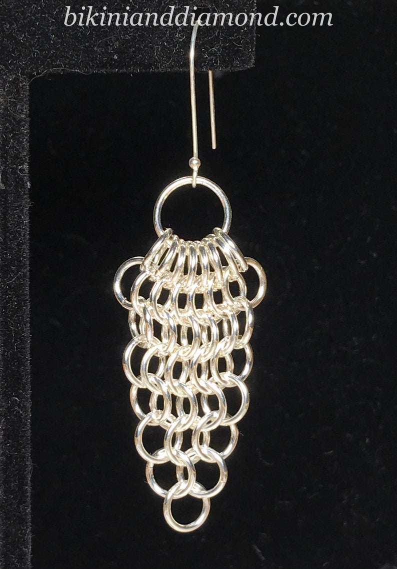 Haleakala Flow Earrings Handwoven Argentium 999 Silver Heirloom Chainmaille Earrings