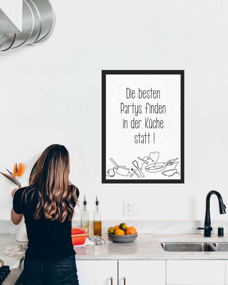 Bild Küche Poster Spruch Die besten Partys finden in der Etsy