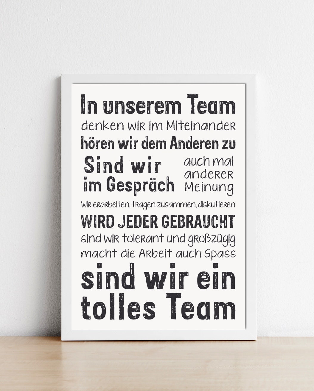 Bild Poster Teamarbeit Arbeitsklima TeamGeist Druck für Etsy