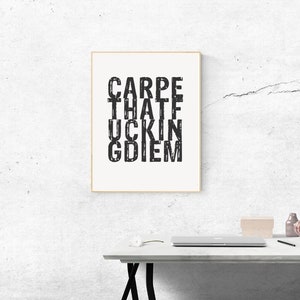 Carpe That ... Diem Poster Print Print Gift Souvenir Font Design A4, A3 image 3