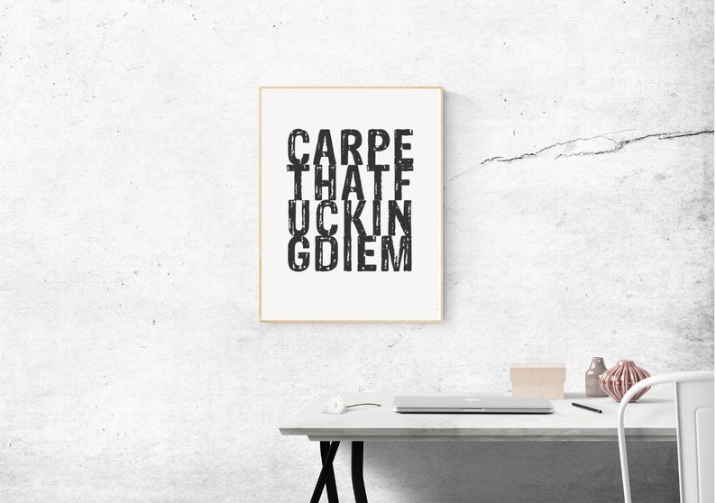 Carpe That ... Diem Poster Print Print Gift Souvenir Font Design A4, A3 image 3
