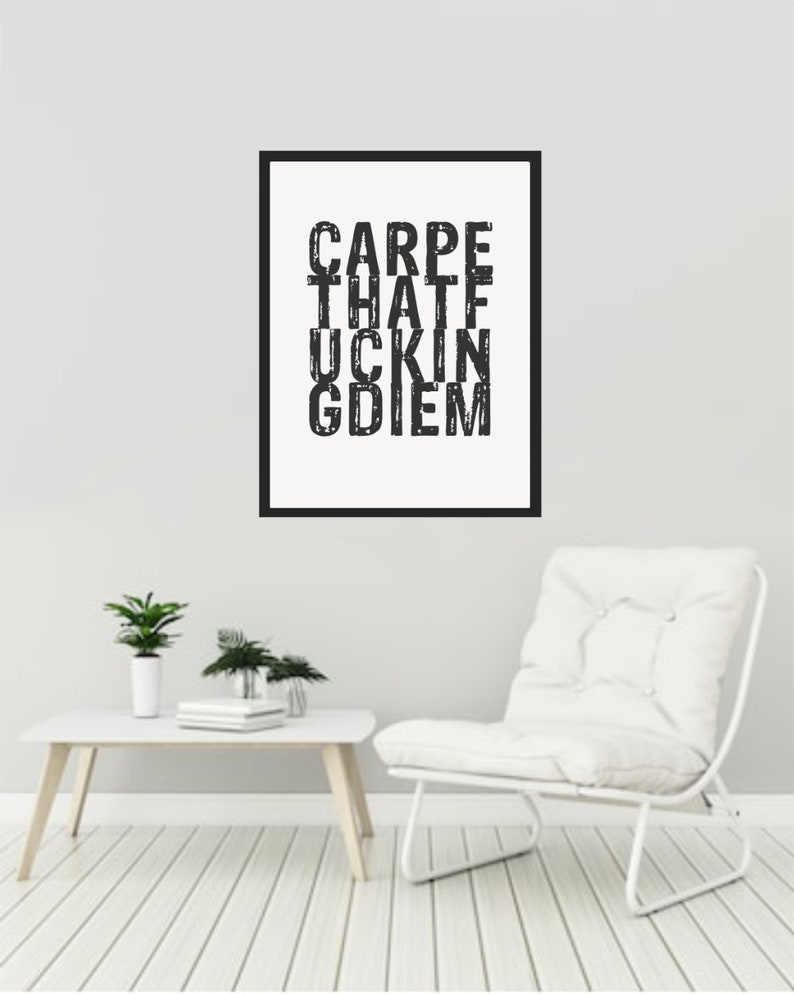 Carpe That ... Diem Poster Print Print Gift Souvenir Font Design A4, A3 image 5