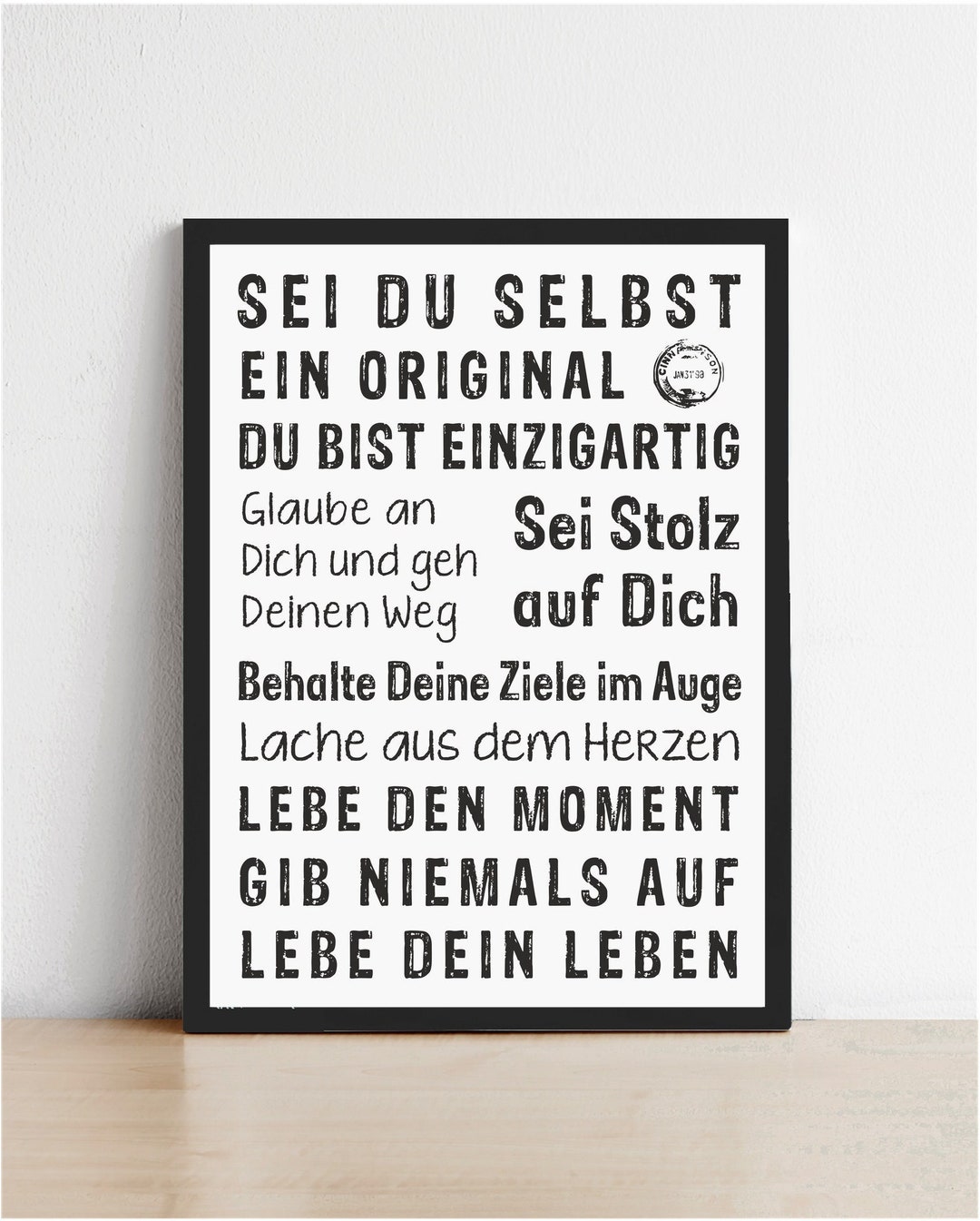 SelbstliebePoster Sei wie Du bist, sei stolz auf Dich Motivation