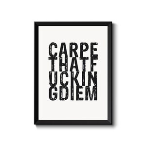 Carpe That ... Diem Poster Print Print Gift Souvenir Font Design A4, A3 image 4