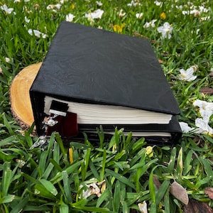 CUSTOM Couture GRIMOIRE: Handcrafted Ultimate Witch&#39;s Book of Shadows ~ Black Trifold ~ Practical Magic Style Two-Books-in-One ~ 400+ Pages