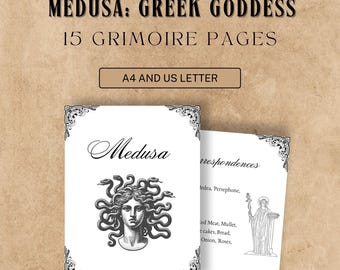 Pagine del Grimorio di Medusa: Libro delle Ombre della Dea Greca (PDF stampabile, formato A4/US Letter)