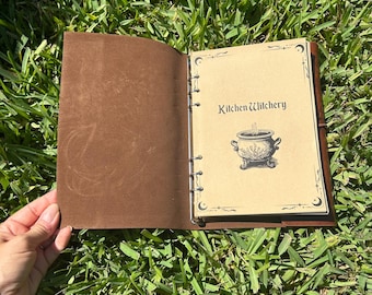 Kitchen Witch Book of Shadows: Refillable A5 Leather Grimoire