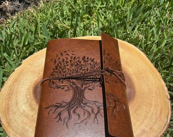 Custom A5 Leather Book of Shadows: Refillable Grimoire Journal