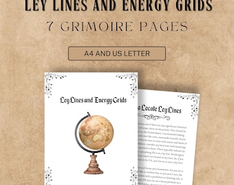 Ley Lines Grimoire Pages: Printable Book of Shadows (Digital Download, PDF, A4/US Letter)