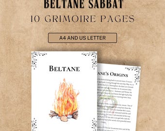 Beltane Grimoire Pages: Printable Book of Shadows, Celtic Sabbat (Digital Download, A4/US Letter)