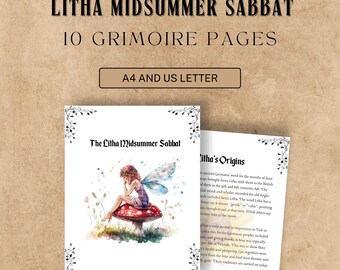 Litha Grimoire Pages: Midsummer Book of Shadows (Printable PDF, A4/US Letter)
