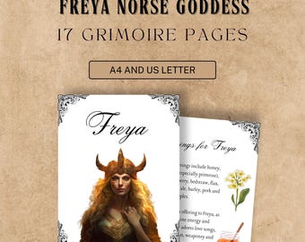 Freya Grimoire Pages: Norse Pagan Book of Shadows (Digital Download, A4/US Letter)