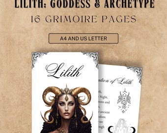 Pagine del Grimorio di Lilith: Libro delle Ombre della Dea (download digitale, formato A4/US Letter)