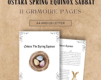 Ostara Grimoire Pages: Spring Equinox Book of Shadows (Digital Download, A4/US Letter)