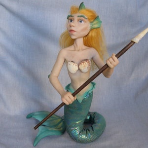 Marceline la Sirena OOAK muñeca de arte de arcilla polimérica
