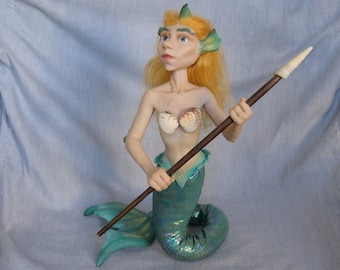 Marceline die Meerjungfrau OOAK Polymer Clay Kunstpuppe