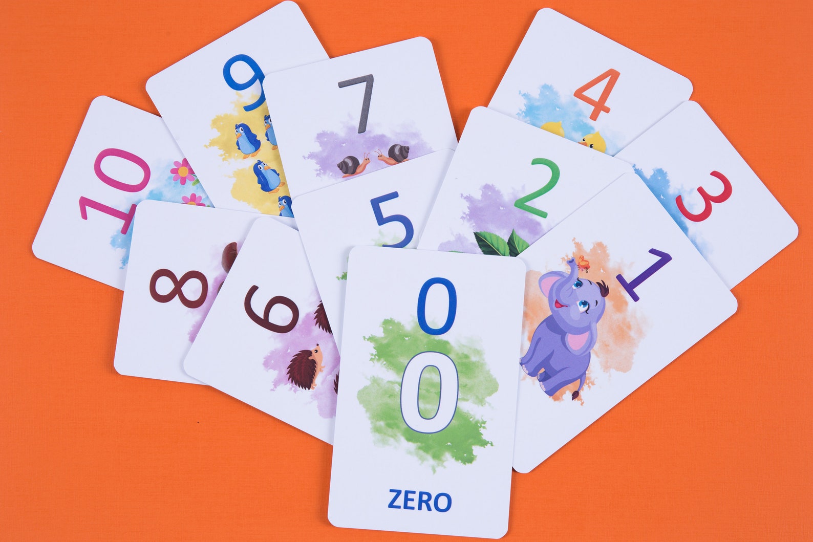 Number Flash Cards 1 to 10 Numbers, Counting Cards, Kids Education ...