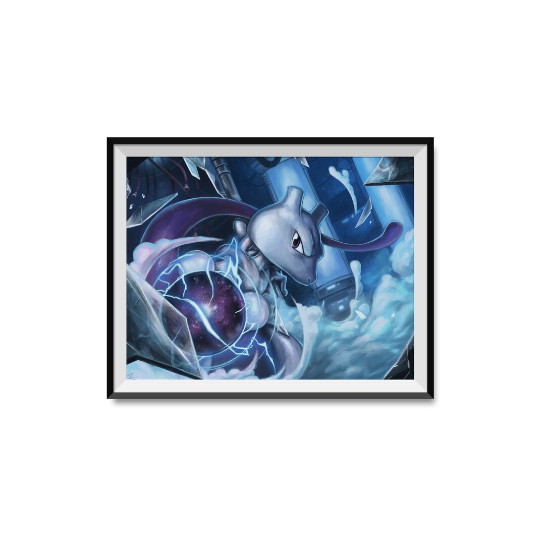 Mewtwo Print | Pokémon Art - Etsy
