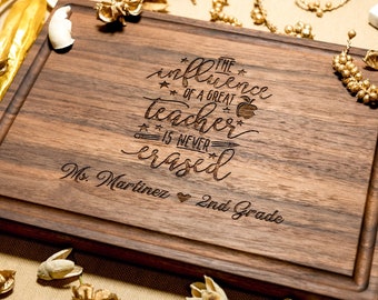Personalized, Engraved Cutting Board with Great Teacher Design for Tutor or Teacher #104