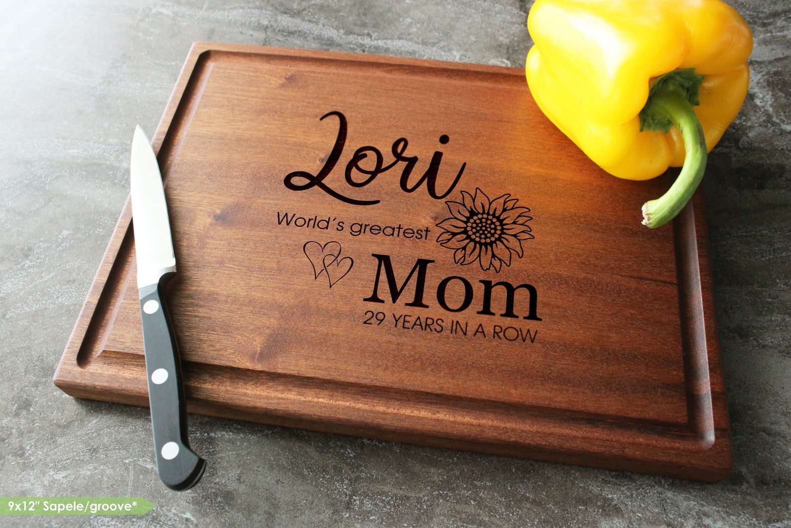 Engraved Mother's Day Cutting Board Personalized Custom Etsy