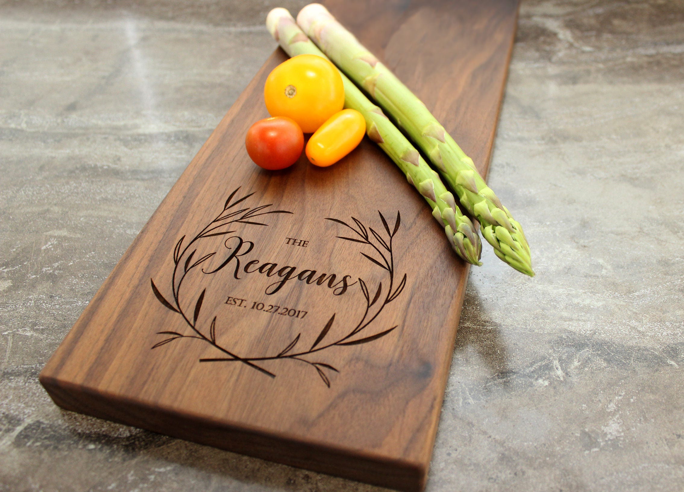 Personalized Engraved Cheese Board With Name and Laurel Etsy