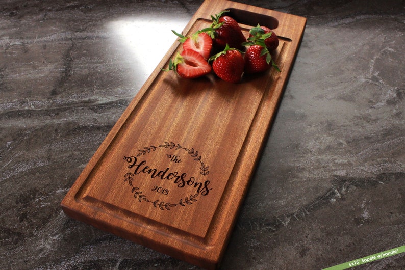 Personalized Cheese Board Custom Engraved Name in Laurel Etsy