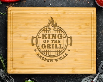 BBQ Personalized Cutting Board,Father's Day Gift, Wooden Grill Accessories, Gift for Dad, Meat Charcuterie Board #131+ Free Care Oil Pack