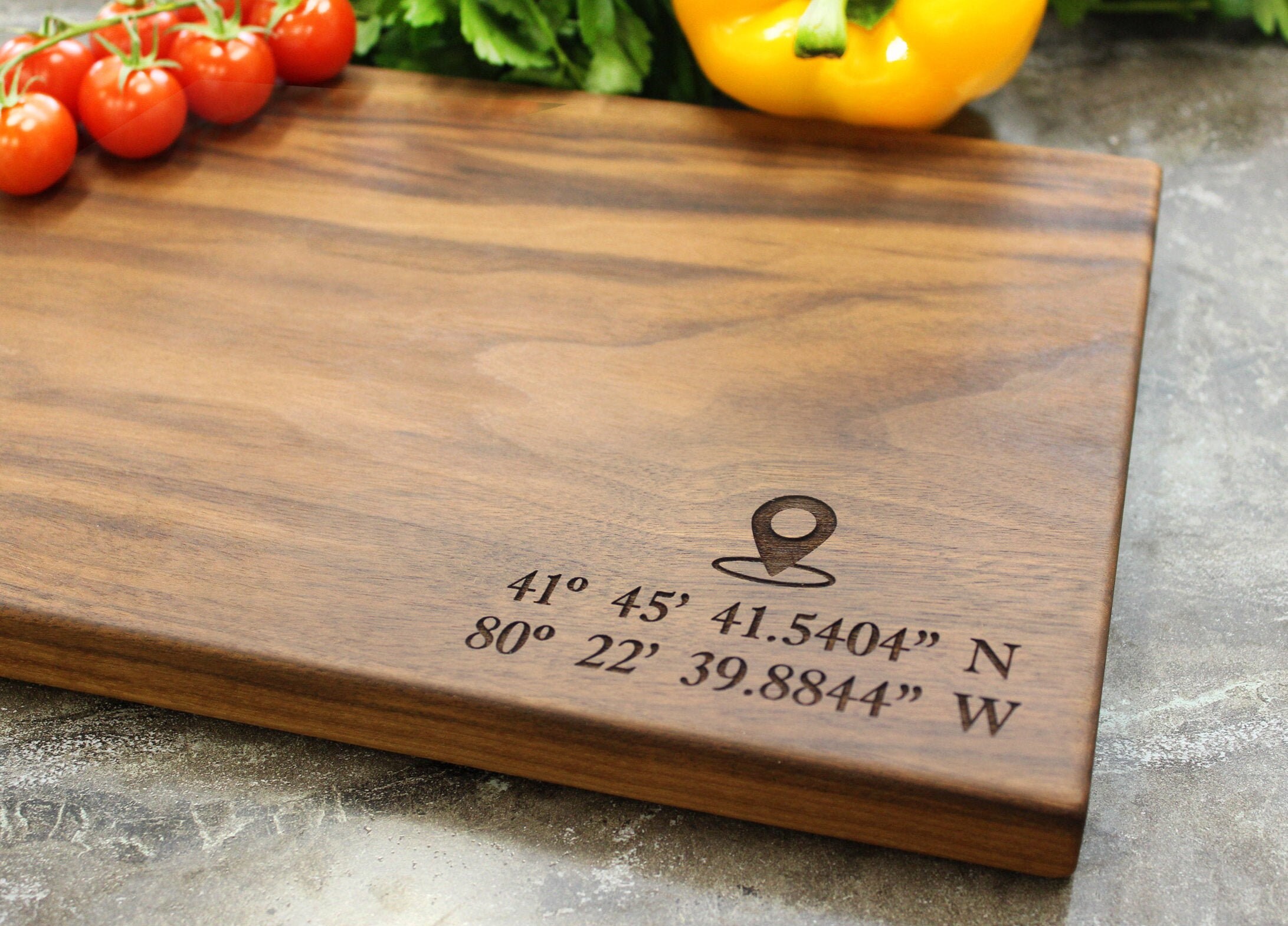 Personalized Engraved Cutting Board With GPS Coordinates Etsy