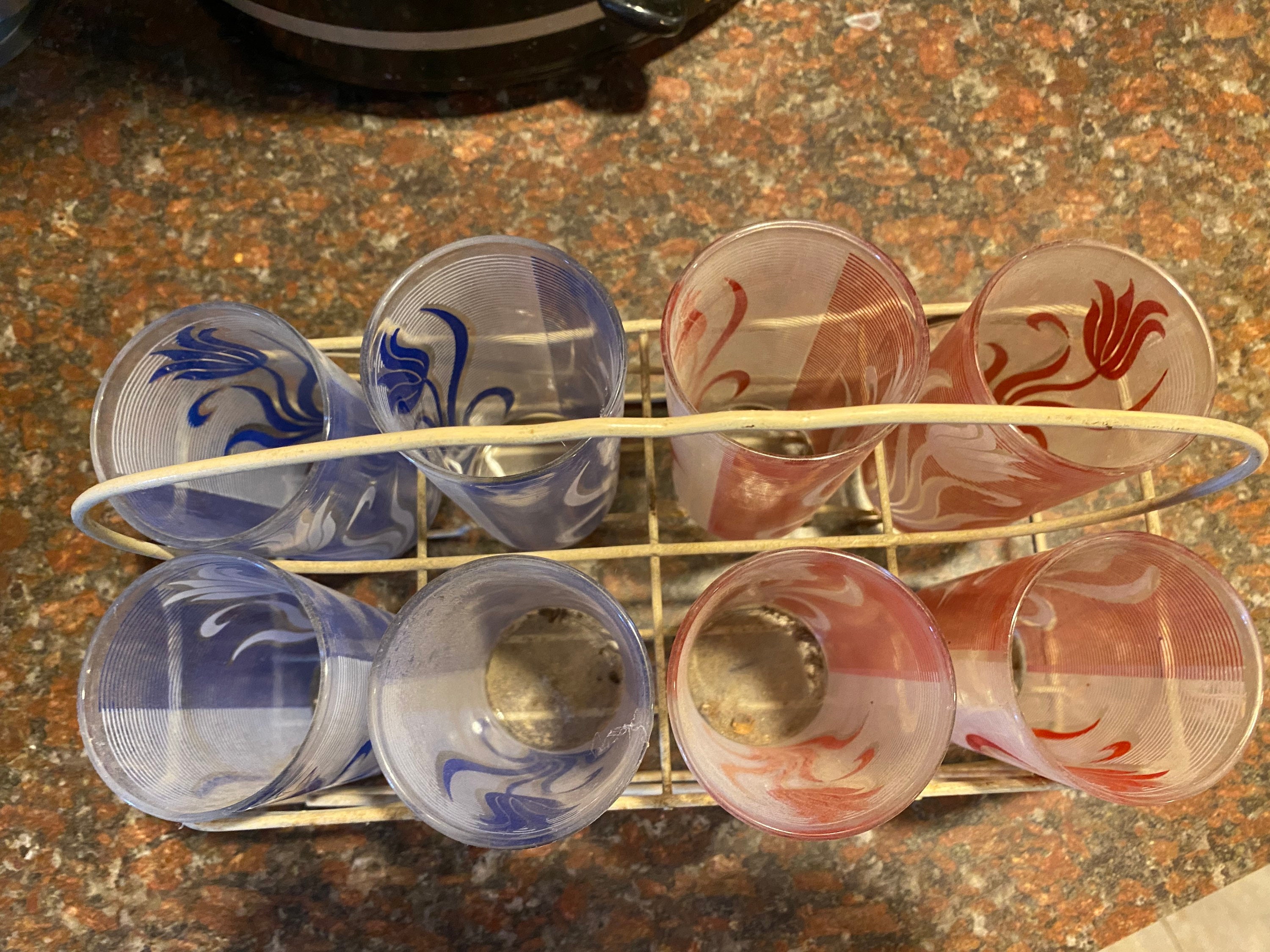 Retro Drinking Glass Complete Set with carrying case Etsy