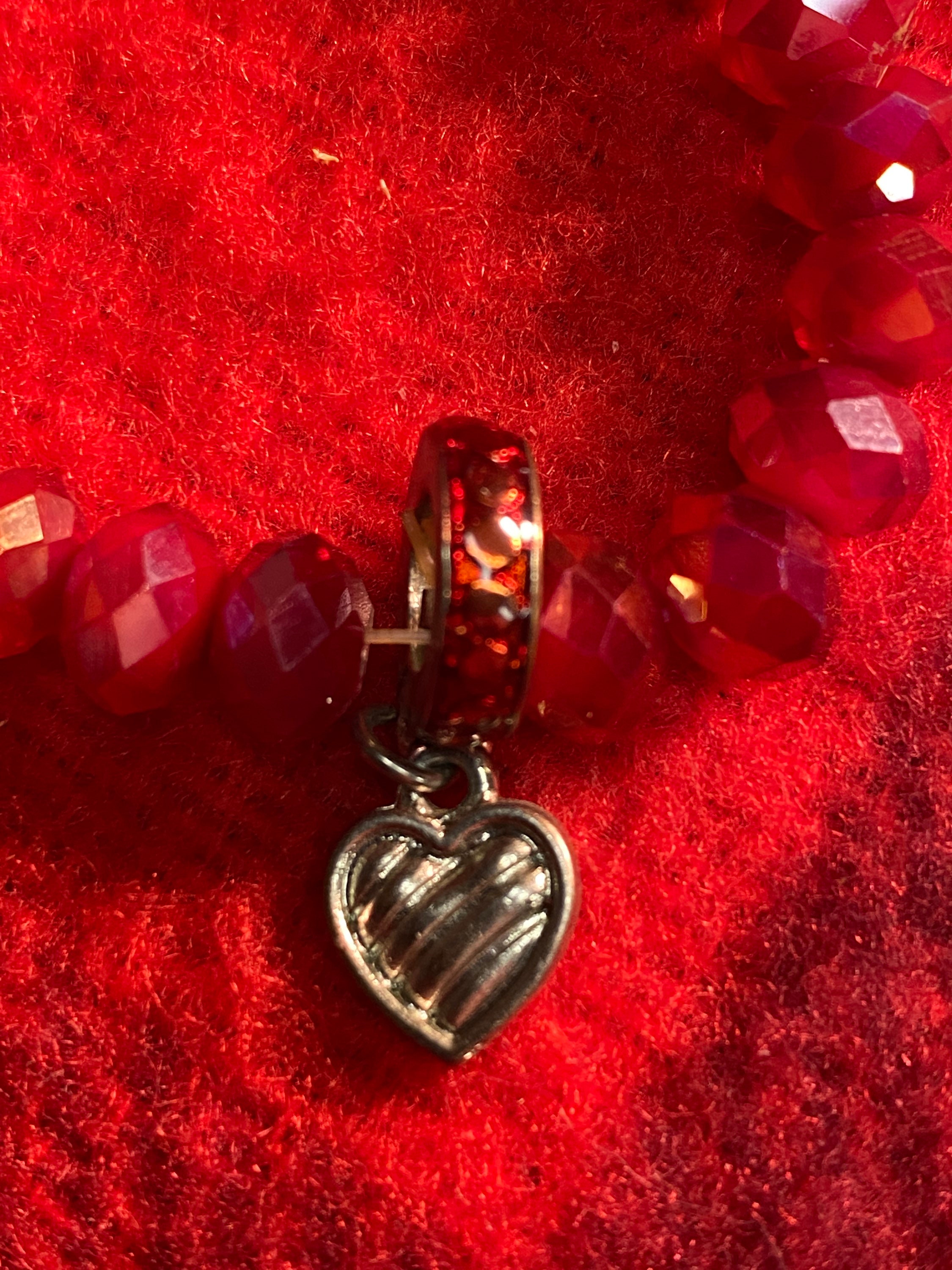 Red charm bracelet Etsy