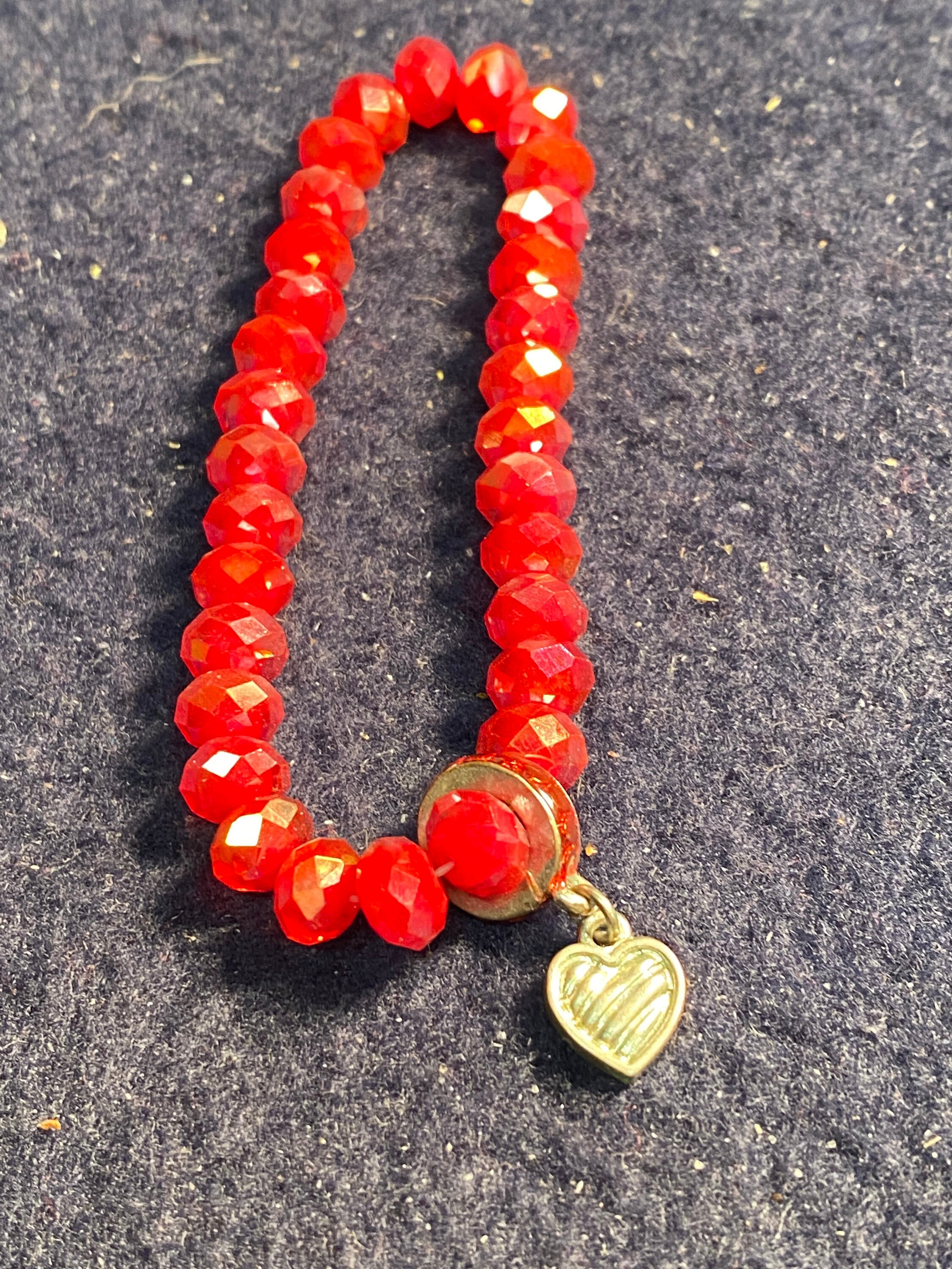 Red charm bracelet Etsy