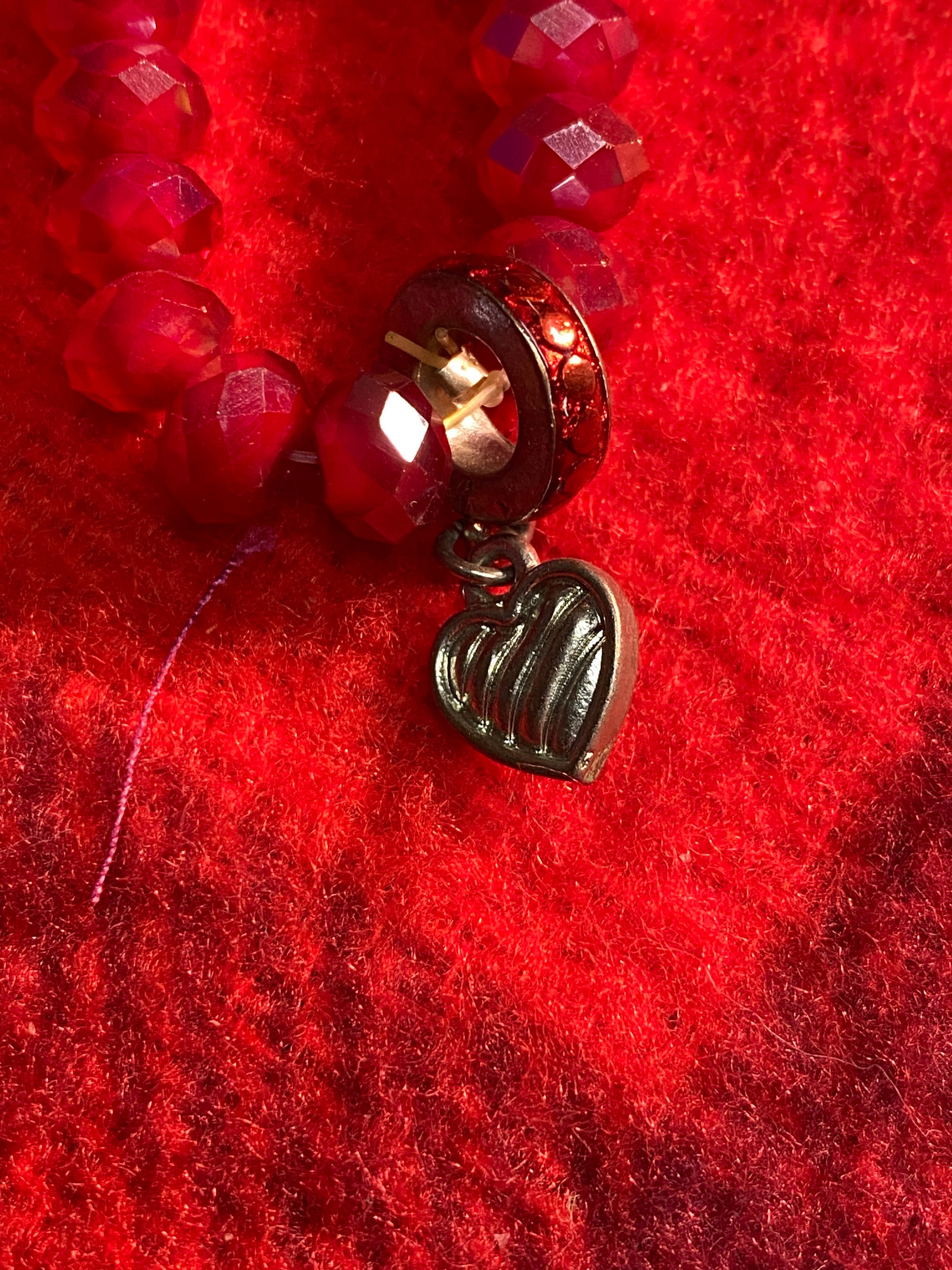 Red charm bracelet Etsy