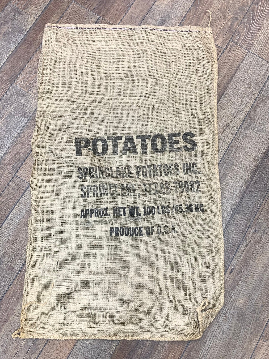 Vintage Burlap Potato Sack, 100 Lb Bag Etsy