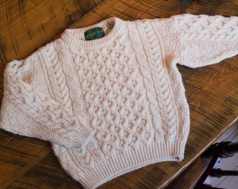 Maglione di lana lavorato a mano vintage per bambini